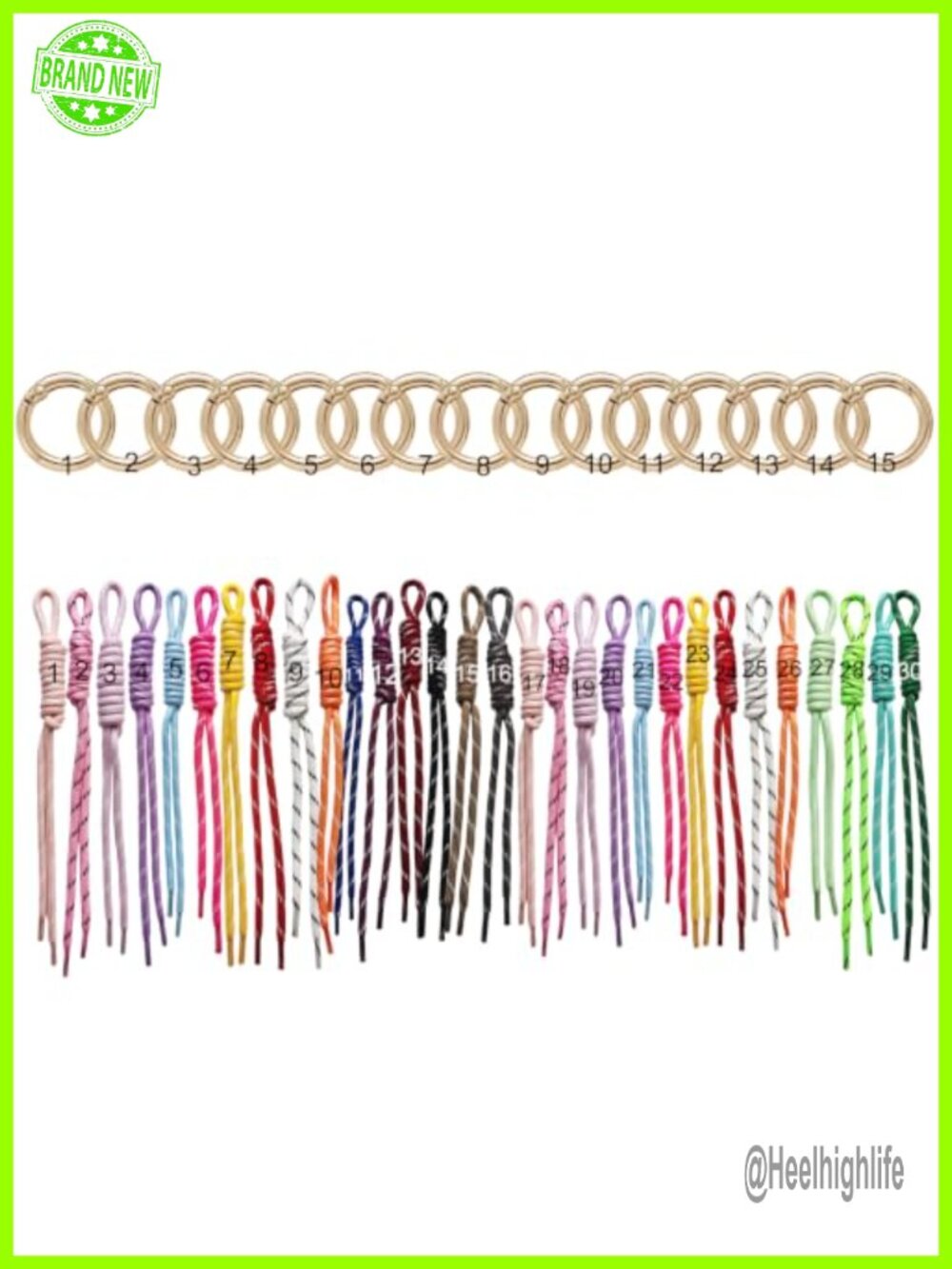 Paracord Keychain Bag Charms Multicolor Keyring for Backpacks Purses Handbags
